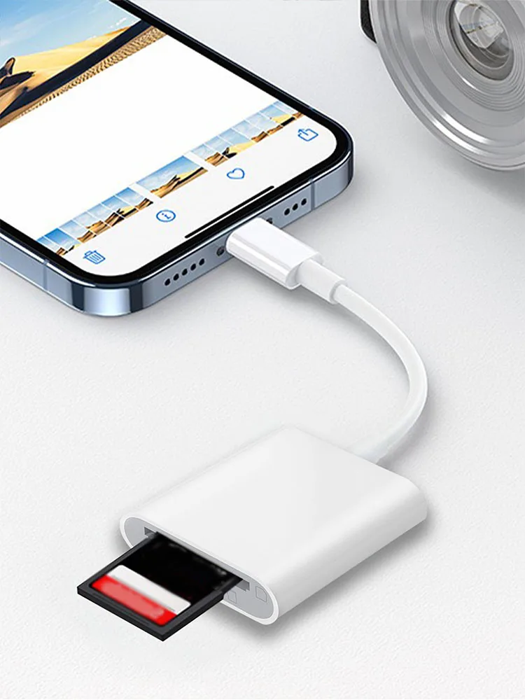 Single-wire 2-in-1 multi-function card reader, high transmission, durable, suitable for Apple interface card reader