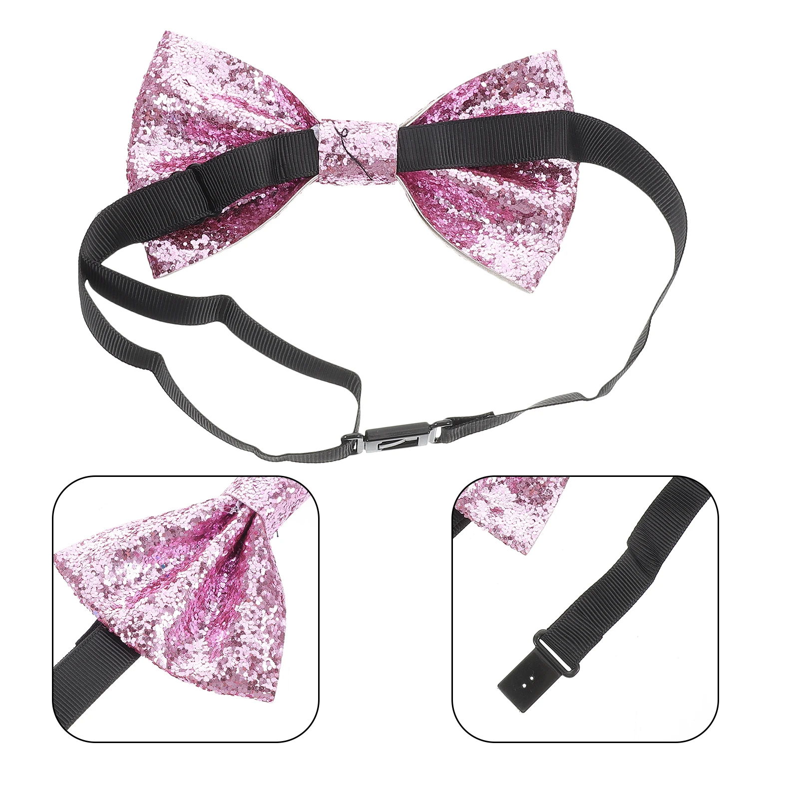 الرجال قابل للتعديل ربطة القوس فيونكة فو سباركلي الترتر بريق حفل زفاف رسمي أداء أنيق ملحق ربطة القوس فيونكة #5