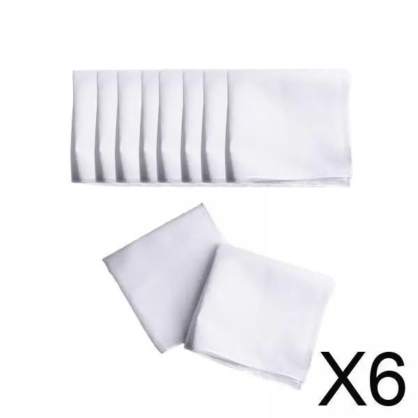 Fazzoletti in cotone bianco per uomo donna tasca per abito fazzoletti vuoti morbidi e solidi set regalo sfuso per la festa nuziale artigianale fai-da-te