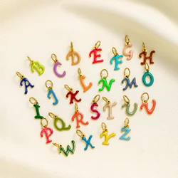 CARLIDANA Popular Fashion Initial Charm Stainless Steel Oil Drop Gold Plated Letter Pendant Alphabet for DIY Jewelry Necklace