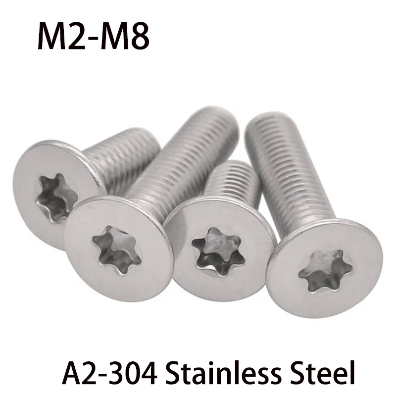 

M2 M3 M4 M5 M6 M8 Six Lobe Torx Flat Head Screw 304 Stainless Steel Countersunk Heads Six-Lobe Screws Bolt