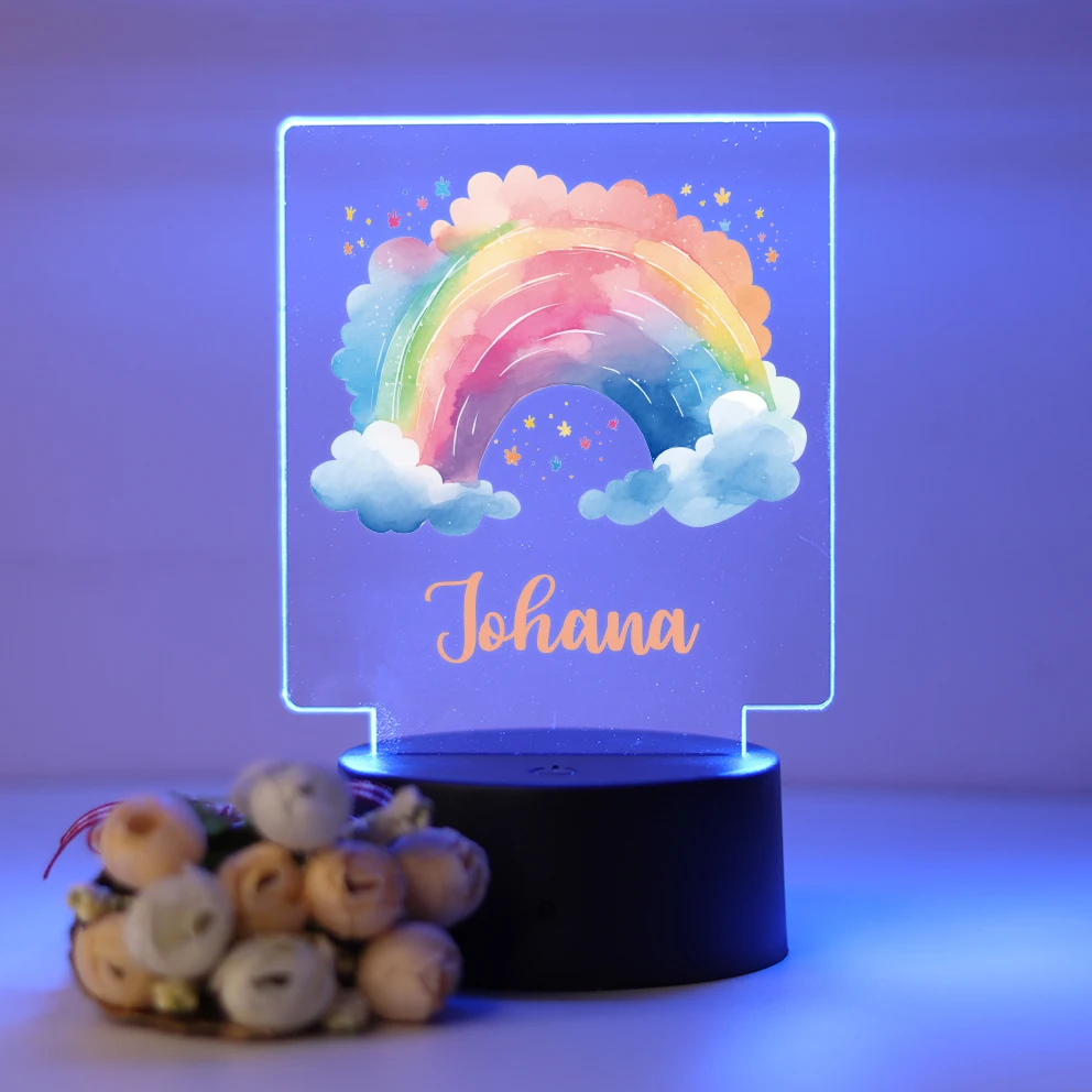 

Personalized Custom Rainbow Modern Acrylic Led Night Light Home Decor Christmas Gift Room Decor For Boys Birthday