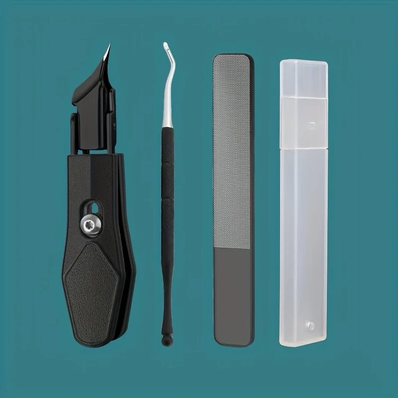 Conjunto de cortador de unhas grosso - 4 em 1 grau podiatra resistente, lâminas de aço inoxidável com alça fácil de segurar, adequado para inwar