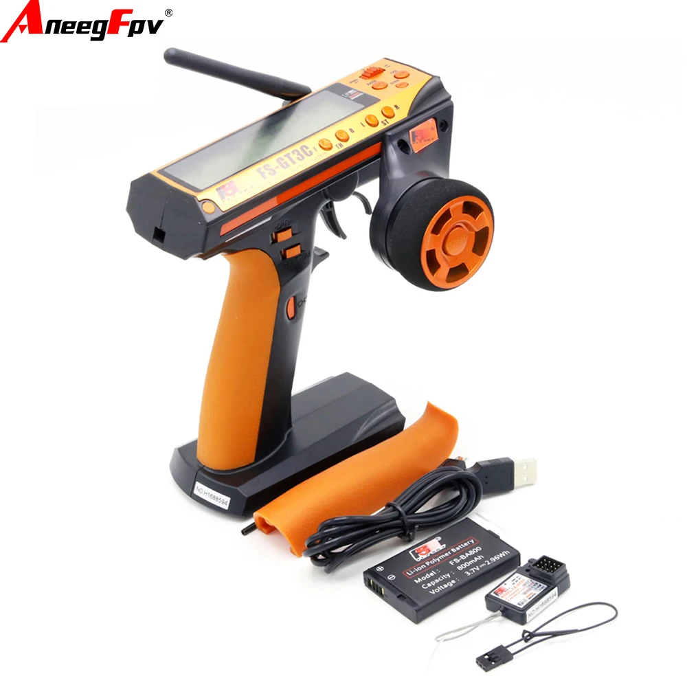 نظام سيارة Flysky FS-GT3C 2.4G 3CH RC مع بطارية GR3E وحدة تحكم راديو لاستقبال سيارات التحكم عن بعد #2