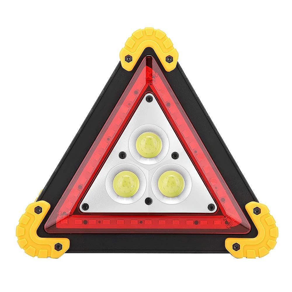 Portable Emergency Car Light COB 30W 1500LM Roadside Warning Lamp Rechargeable Triangle Work Light With Handle