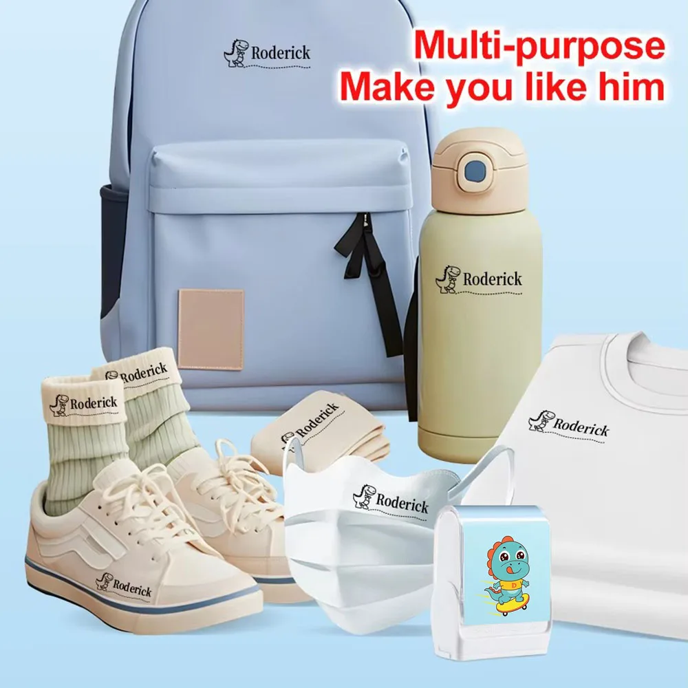 Custom Kids Name Stamp for Clothes Waterproof Fabric Sticker Reusable Seal Stamp Gift for Kindergarten Baby Clothes Marker