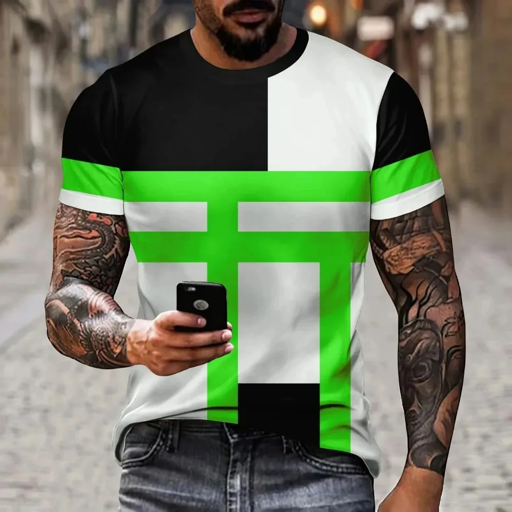 

2024 New 3D Digital Printed T-Shirt Trendy Men'S Must-Have Short-Sleeved T Shirt Street Trend Clothing Men'S Fashion Casual Top