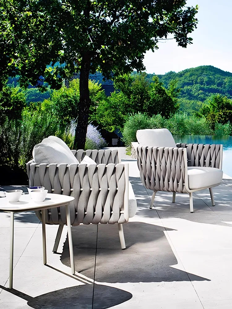 

Rattan sofa combination courtyard hotel garden model room sun room terrace balcony leisure rattan chair outdoor furniture