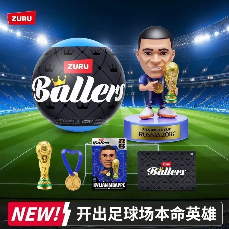 

ZURU 2026 World Cup Ballers: Сюрприз-бокс с аксессуарами, миниатюрная фигурка футболиста, мяч