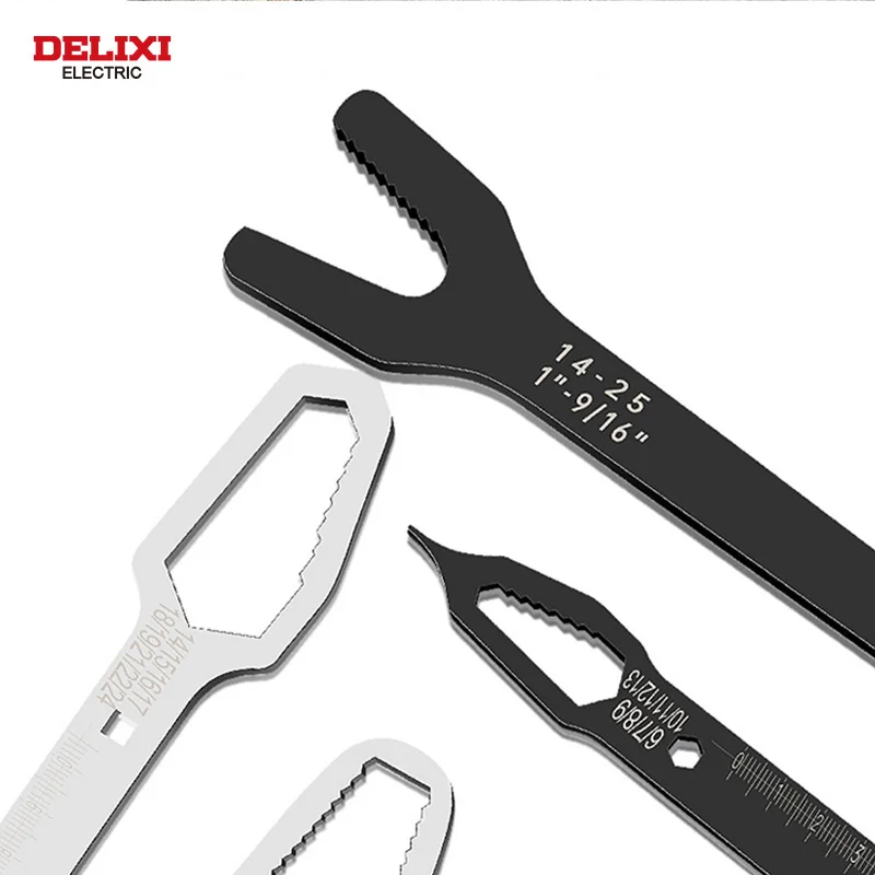 DELIXI ELECTRIC Self-tightening Wrench Adjustable Double-head Torx Multi-purpose HandTool (8-24mm/14-25mm) forVehiclemaintenance