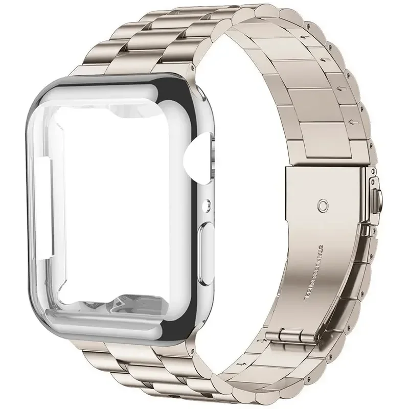 

Case+Strap For iWatch Band 38mm 42mm 41 Stainless Steel Metal Bracelet For Apple Watch 7 45MM 44mm 40mm SE Series 8 6 5 4 Band