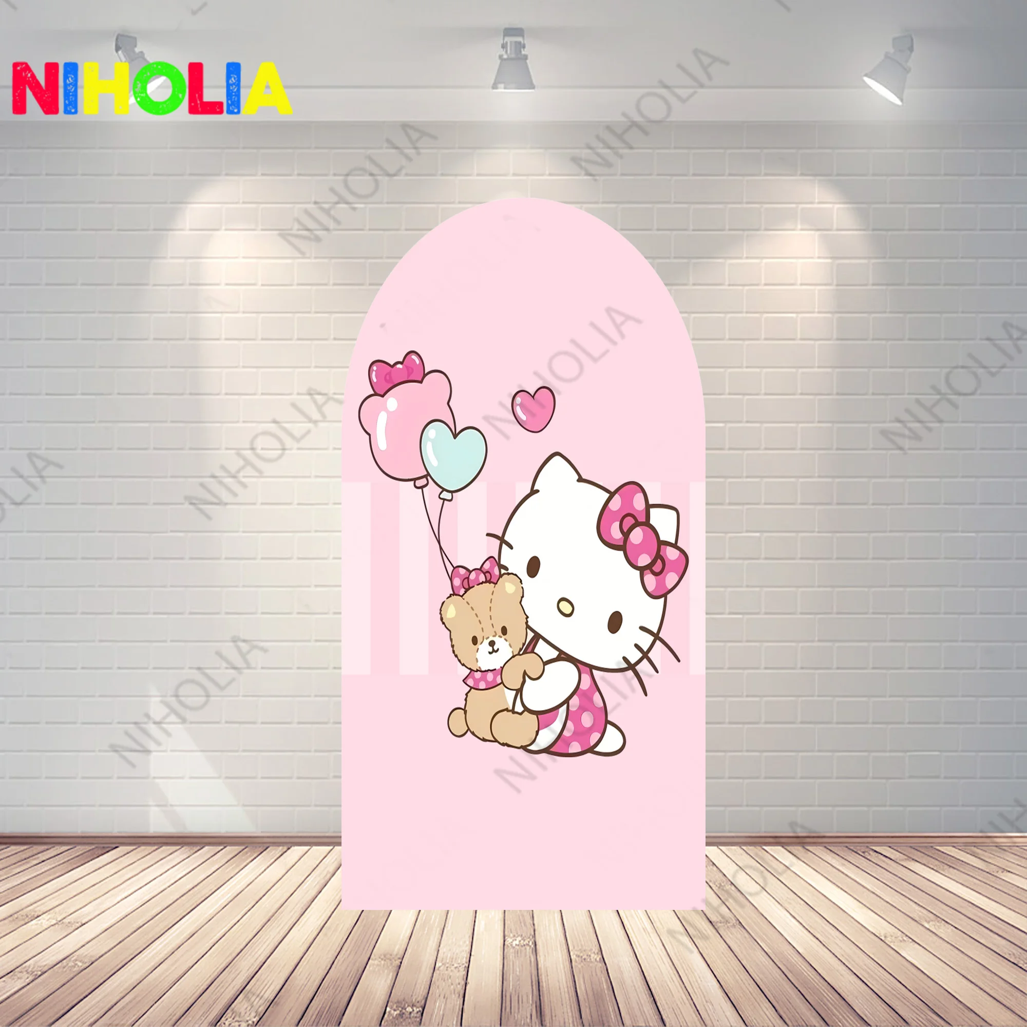 Hello Kitty Photo Backdrop Cinnamoroll Arch Cover Kids Birthday Party Decoration Wedding Background Doubleside Photo Booth Props