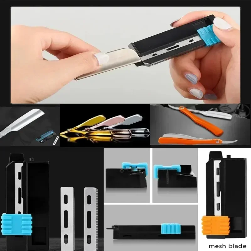 15 قطعة/صندوق الرجال الحلاقة شفرات حلاقة المهنية الحلاق الفولاذ المقاوم للصدأ استبدال جانب واحد ماكينة حلاقة شبكة سلامة الحلاقة السكاكين #6