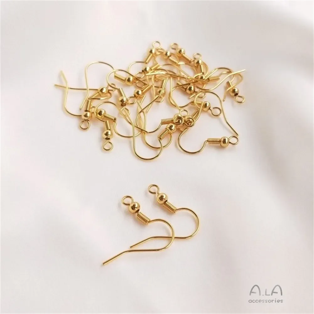 14K حزمة الذهب الحقيقي مدقة أربعة حلقة أقراط مسمار S925 الفضة إبرة اليدوية Diy بها بنفسك الأذن مجوهرات اكسسوارات المواد E001 #1