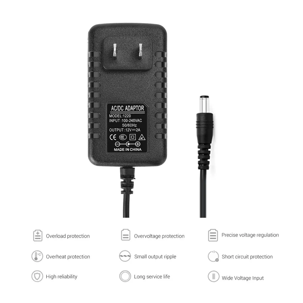 DC 12V 2A AC Adapter Power Supply Transformer Power Adapter Converter Wall Charge Adapter For Professional Home Use