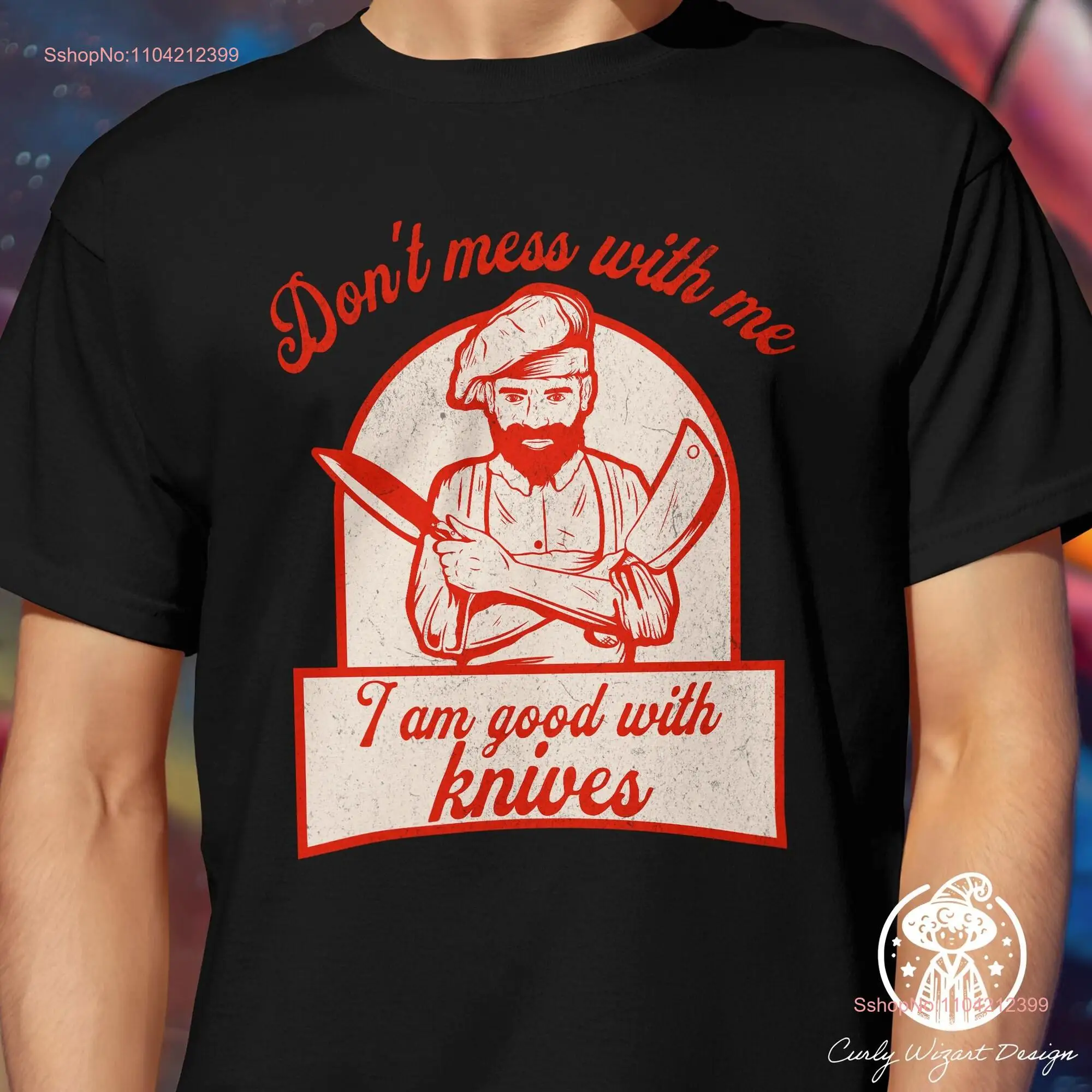 Chef Knife Skill T Shirt Funny Occupation Cook Kitchen Profession Food Hand Drawn Handwriting Delicious Fun Cuisine Job Top