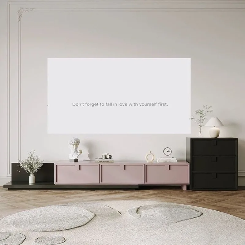 

Dopamine TV cabinet retractable coffee table combination log cream style modern simple TV cabinet small apartment