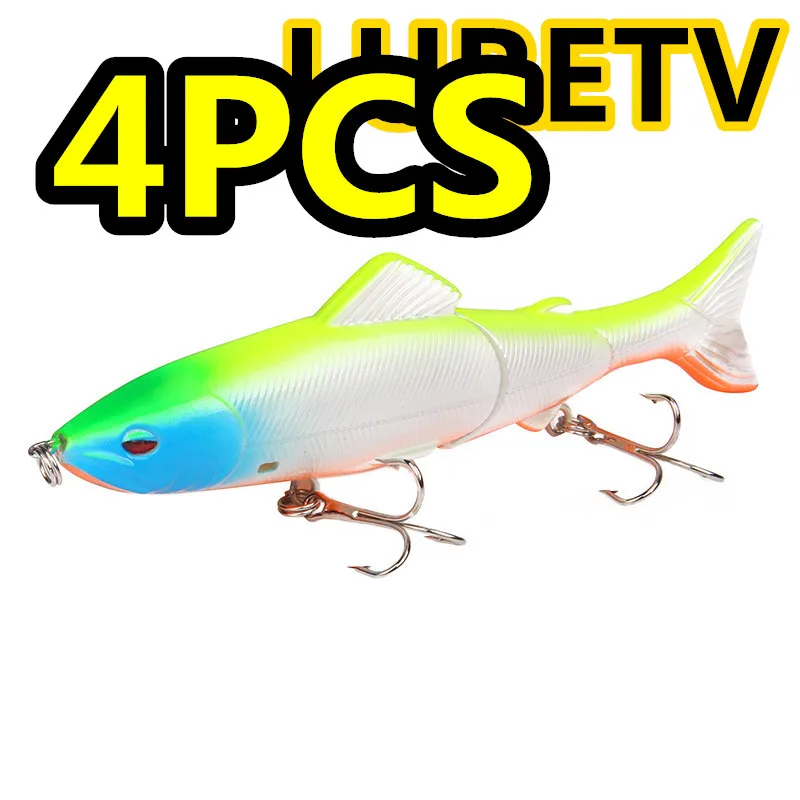 

8003 13 см 33 г Luretv приманка для собачьей рыбы, мягкая жесткая большая приманка для плавания форели, двойной тройной якорный крючок, приманка для морской рыбалки, жепер, 4 шт.