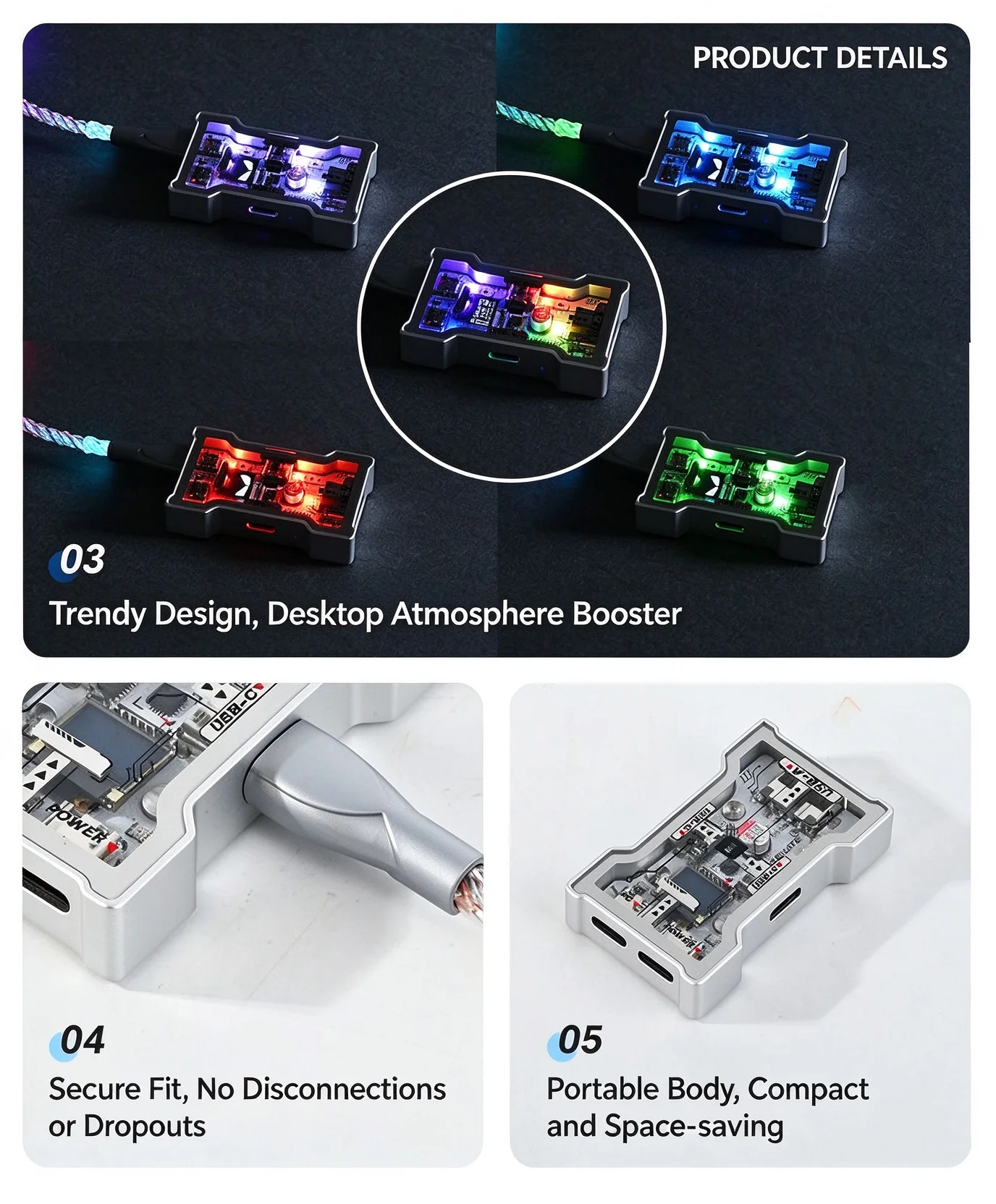 Aluminum Alloy Multi-Port Powered USB-C Hub with Digital Monitor USB-A USB-C TYPE C Hub for Laptops
