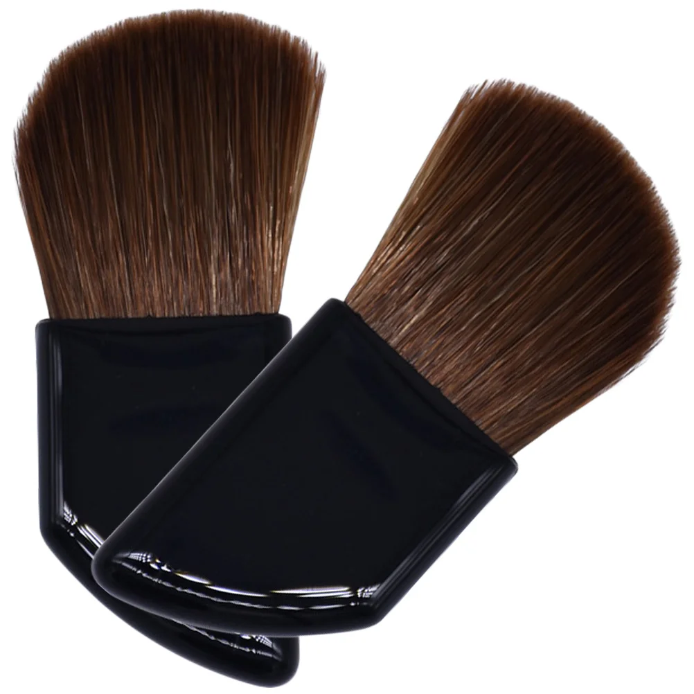 

2Pcs Makeup Set Portable Blush Powder Foundation Brushes Nylon Handle Foundation Brushes Travel Small Size Women
