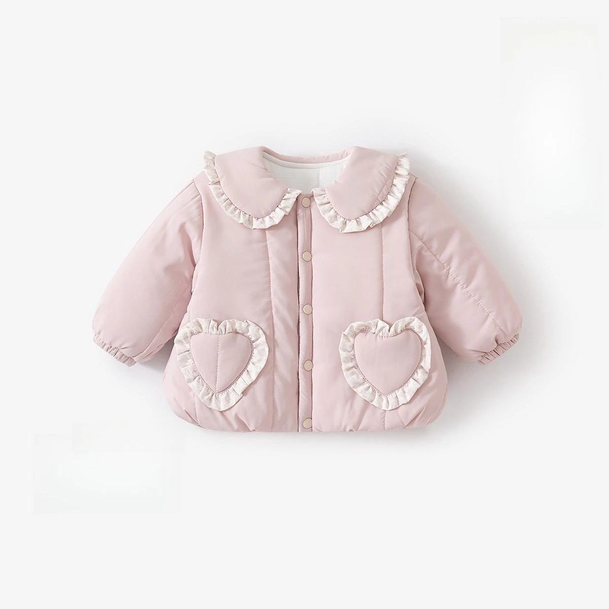 Baby Quilted Coat Girl Baby Autumn Winter Parkas Pure Cotton Baby Lapel Warm Outer Thin Parkas Coat
