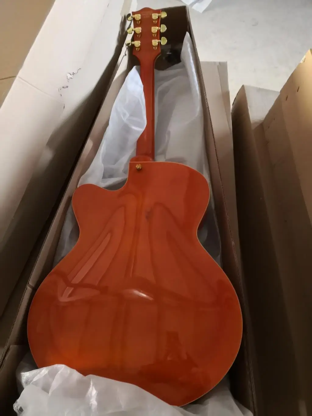 orange color Falcon with bigbys Semi Hollow Body Jazz Guitar 6120 high quality in stock 62