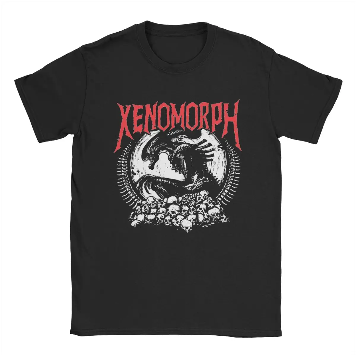 Men's T-Shirt Death Metal Xenomorph Alien Movie Amazing 100% Cotton Tee Shirt Short Sleeve T Shirt O Neck Clothing Summer