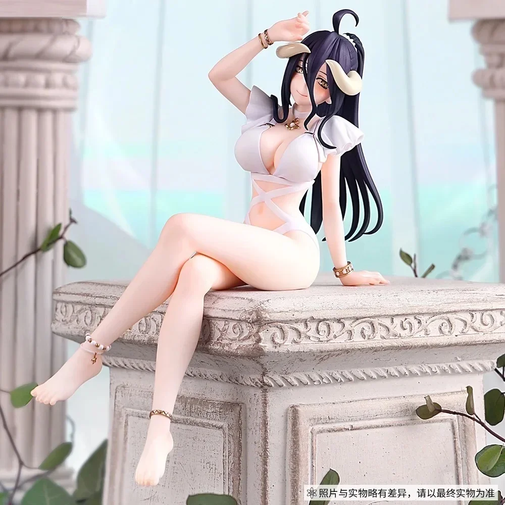 Figura de Anime de Albedo de Overlord de 16 cm, Traje de Baño Blanco, Colección de Modelos, Adornos, Figura de Acción, Modelo de PVC Coleccionable