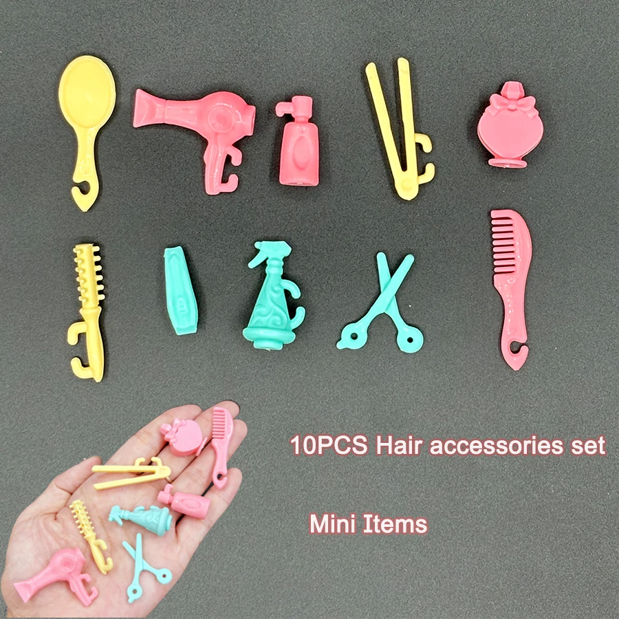 Handgemachter Bademantel für 30cm Puppen süße Mini-Artikel Gesichts maske Haarschmuck Set Miniaturen Spielzeug für Mädchen Spielset