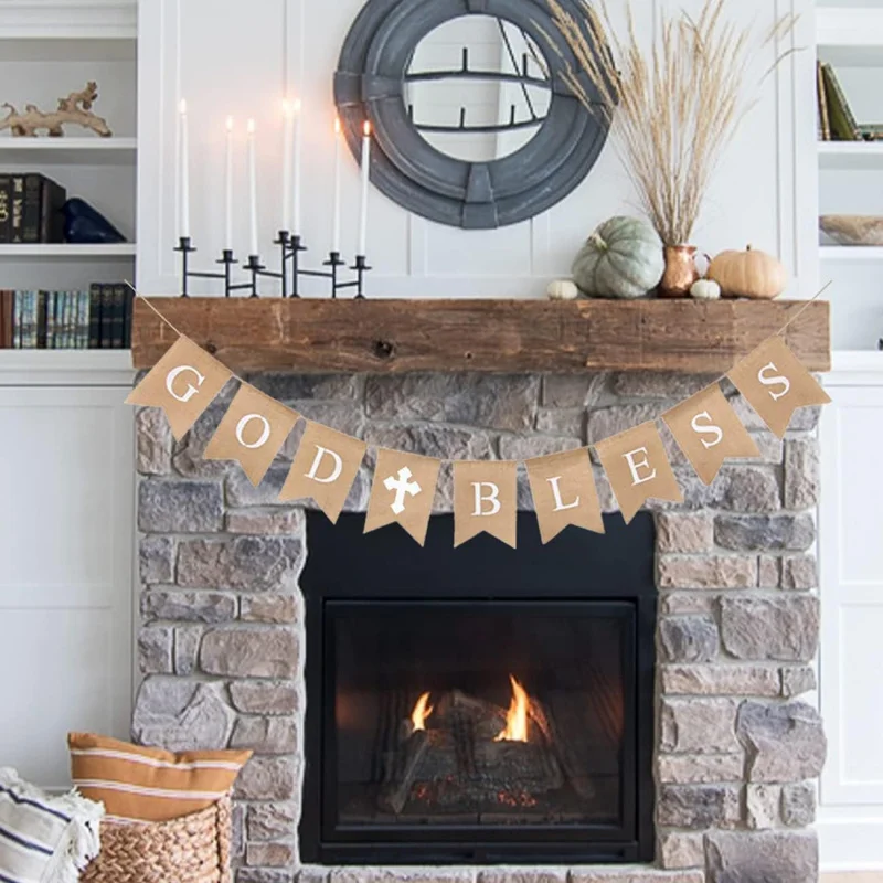 مجموعة لافتة المناولة الأولى من God Bless Banner، زينة المعمودية للأولاد والبنات، زخارف تأكيد التواصل الأول #6