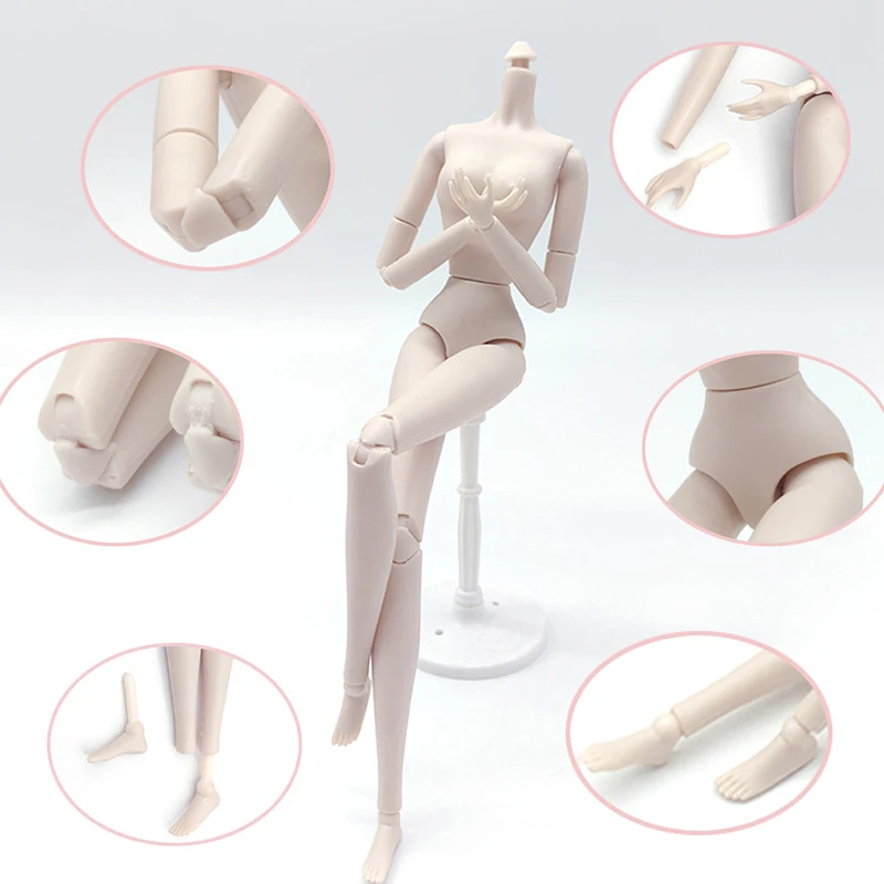 1/6 Articulated Doll Body 30cm-White Skin Posable Mannequin with 20+Joints,NudeFashionFigurefor Outfit Customization&Photography