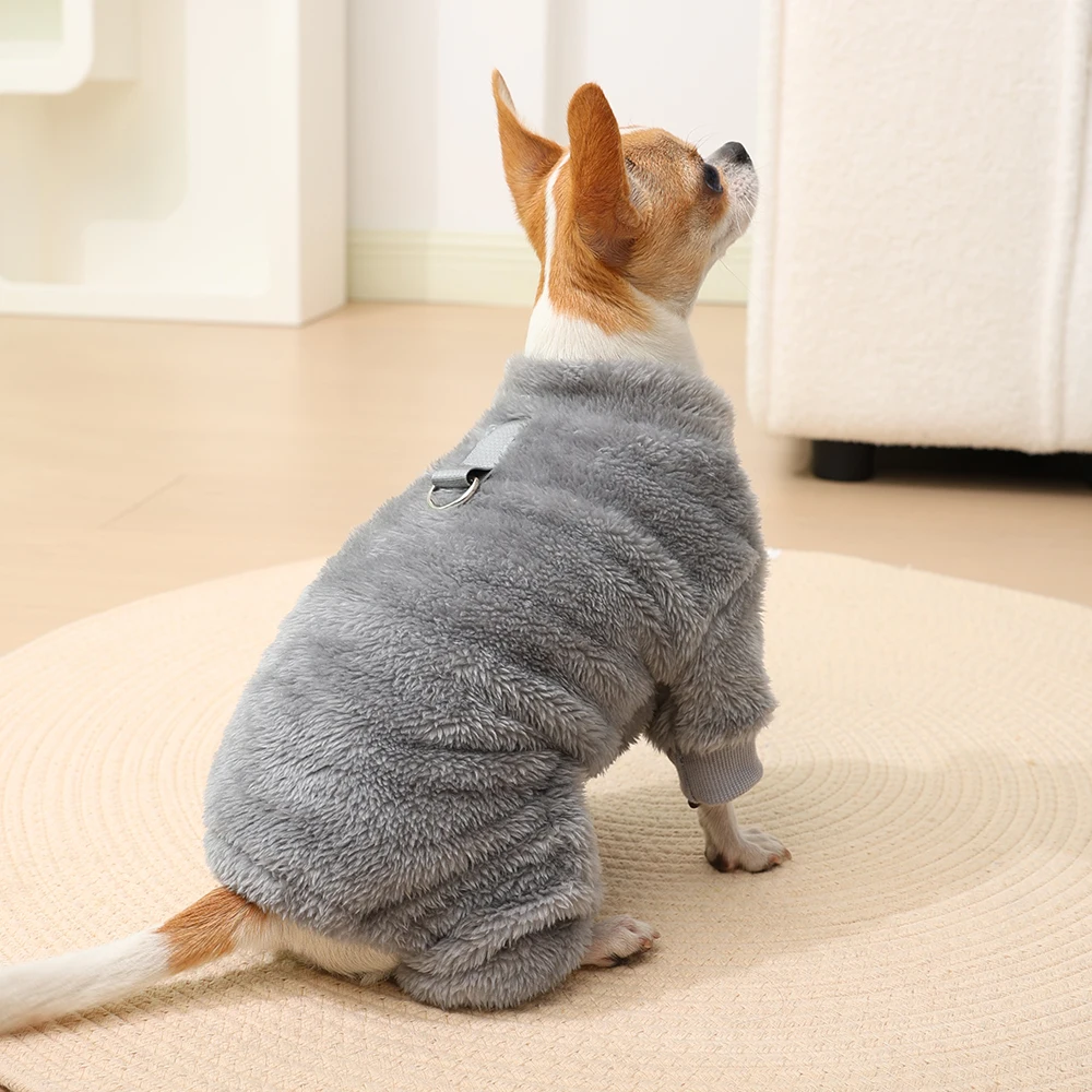 Winter Warme Fleece-Hundekleidung Pyjamas Niedlicher Weicher Gemütlicher Haustier-Jumpsuit für Kleine Mittelgroße Hunde Welpen-Mantel für Chihuahua Beagle Bekleidung – Detail 12
