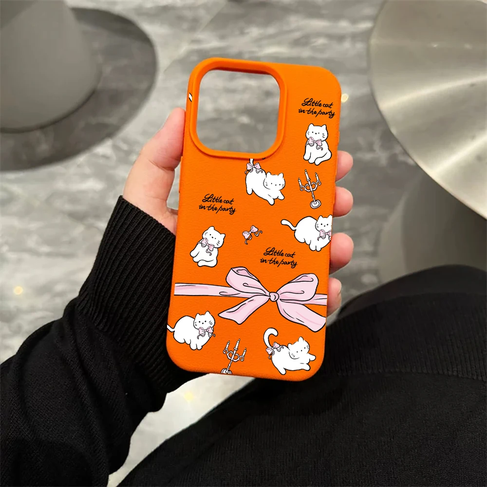 Schleifenkatt-Handyhülle für iPhone 17 16 15 14 13 12 11 Pro Max 16 15 14 Plus 17 16 15 14 13 12 11 Pro 17Air Silikon-Matt-Cover – Detail 6