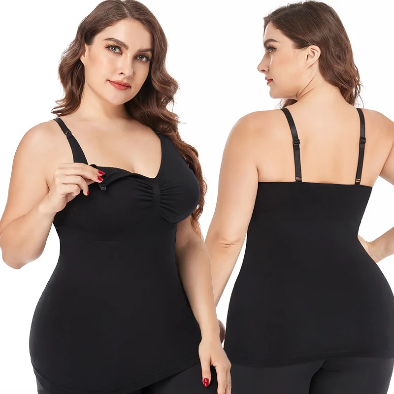 Pregnant Women's Long Front Buckle Breastfeeding Camisole Postpartum Breastfeeding Free Bra No Steel Ring Base Underwear