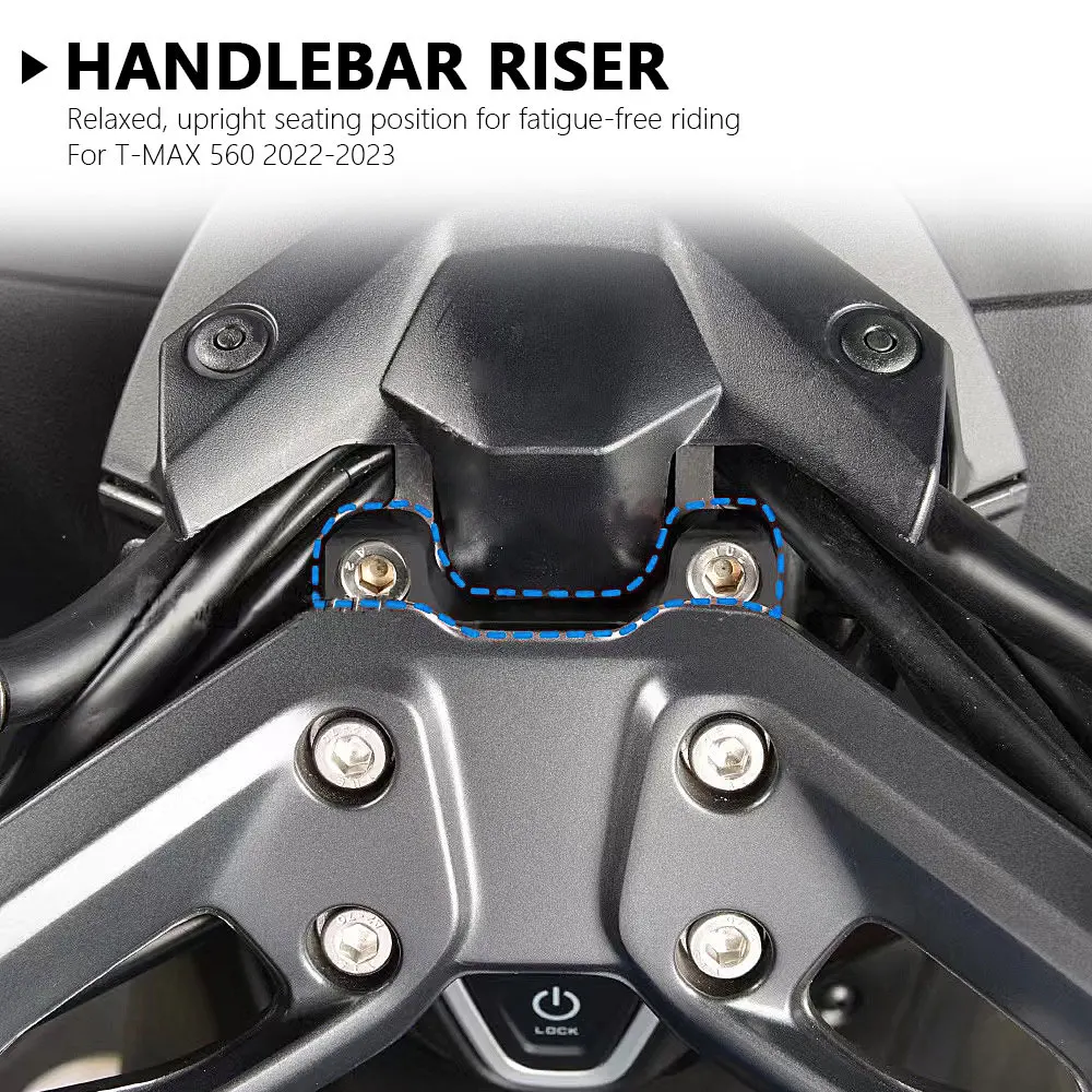 The New Handlebars Of Motorcycles Are Equipped With Elevated Vertical Pipe Clamps Suitable For Yamaha T-MAX 560 2022-2024