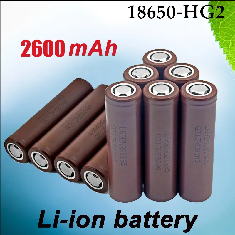 Free Shipping Rechargeable Battery Original 2024NEW Hot Selling 18650Battery Lithium-ion HG2 3.7V 2600MAHfor MicrophoneComputers