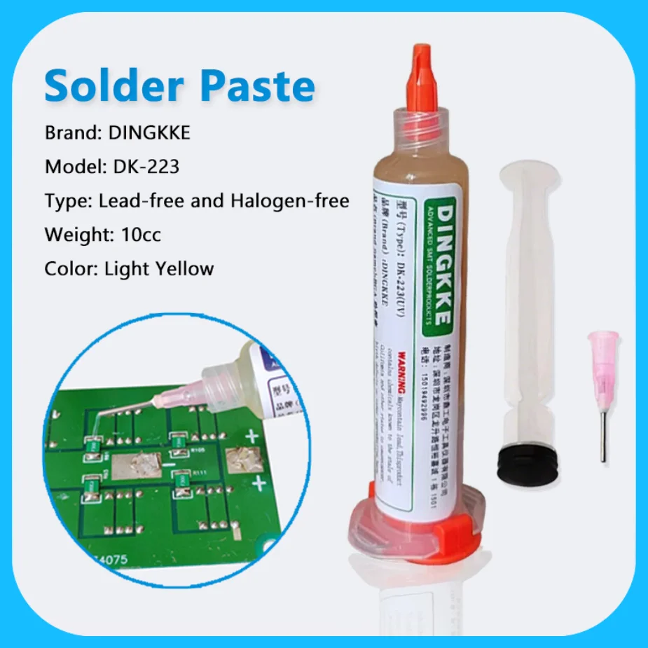 10ml DK-223 Solder Paste Syringe No Cleaning Welding Tools Welding Flux Paste Welding Oil for Soldering Lead-Free