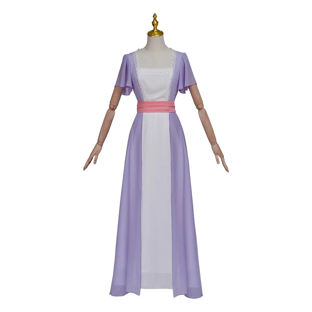 映画タイタニックローズコスプレ衣装ローズパープルハイウエストレトロドレスネックレス衣装女性メイクボールドレスハロウィンパーティー
