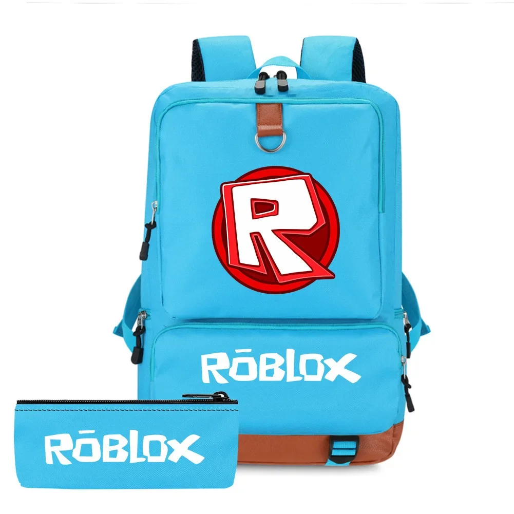 Mochila Roblox Virtual World para niños, bolsa de lápices, bolsa de papelería para estudiantes, bolsa para computadora, regalos para niños, dos piezas