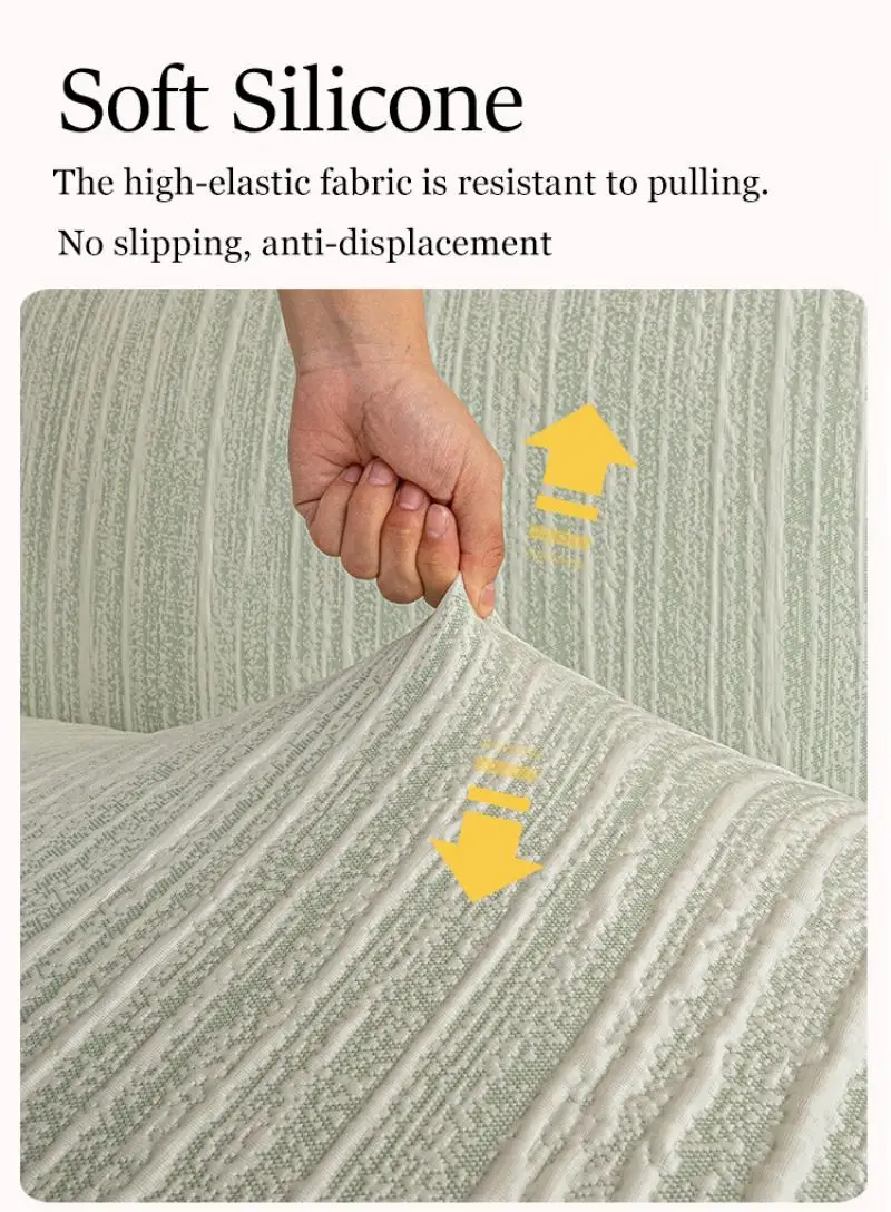 Sommerliche Sofabezüge aus Eisseide, elastisch, universell passend, vollständig abdeckend, katzensicher, universelle Sofasitzbezüge, Dekoration für Zuhause – Detail 5
