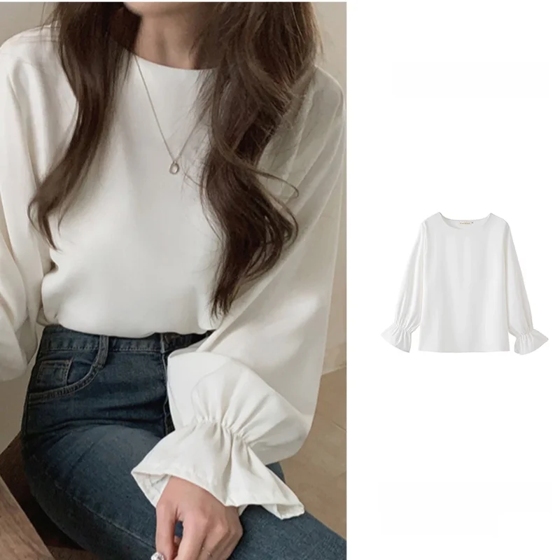 

Женский длинный фонарь Sve Irt в стиле ретро, базовый слой, дизайн Sensation, весенне-осенний универсальный топ