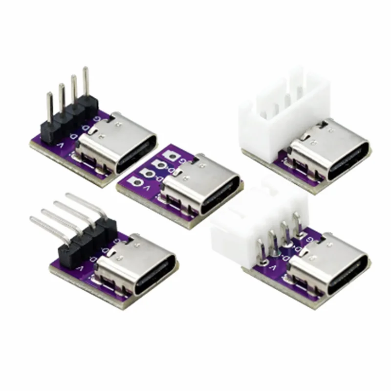 5PCS USB3.1 16P to 2.54 high current power conversion board is inserted on both sides of the TYPE-C motherbase test board