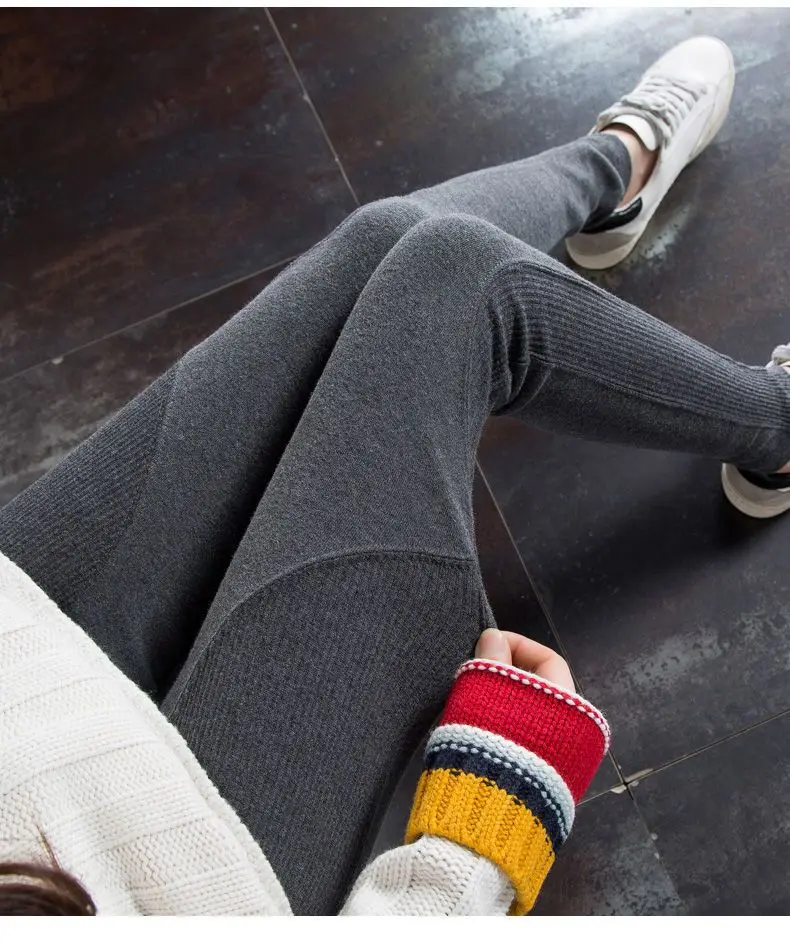 Leggings Women Vintage Fluorescent Retro Females Lady Cotton Knee Length Fitted Lace Trouser Bottom Medium Hollow Crop Raise