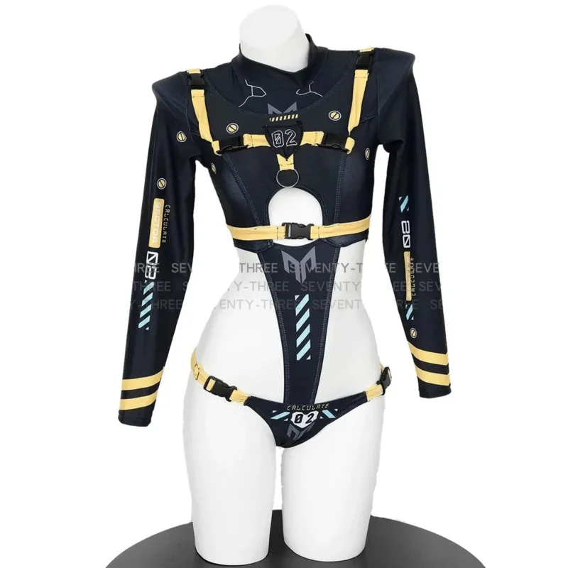 

Didi 2025 2025 hhhDark Cyber Copslay костюм боди с механическим принтом женский сексуальный костюм зентай колготки комбинезон нижнее белье Hallo