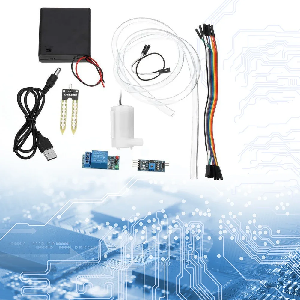 Automatic Irrigation Module DIY Kit Soil Moisture Detection Sensor Probe Automatic Water Pumping Kit with 50cm Hose for Arduino