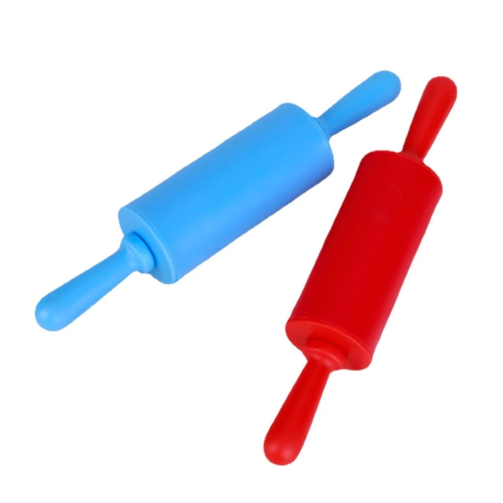 Non-stick Silicone Food Grade Rolling Pin Fondant Rolling Pin DIY Kitchen Tools Dumpling Roller Cake Bakeware Tools 22.5x4.5cm