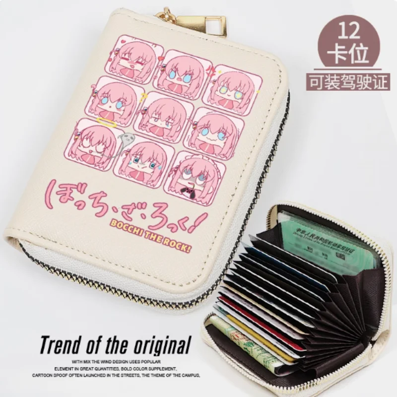 Anime Bocchi The Rock! Gotoh Hitori Diaries Fashion Wallet PU Purse Card Coin Zipper Cash Holder Bag Cosplay Gift B1952