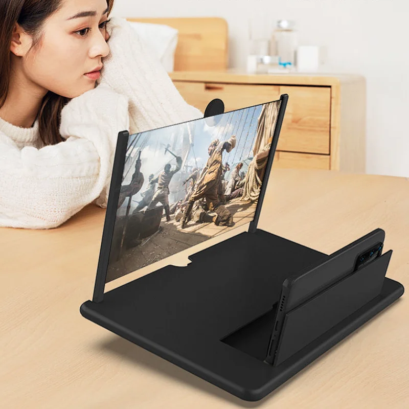 10 Inch 3D Mobile Screen Magnifying Glass Mobile Movie Phone Holder Folding Amplifier High-definition Video Magnifying Glass