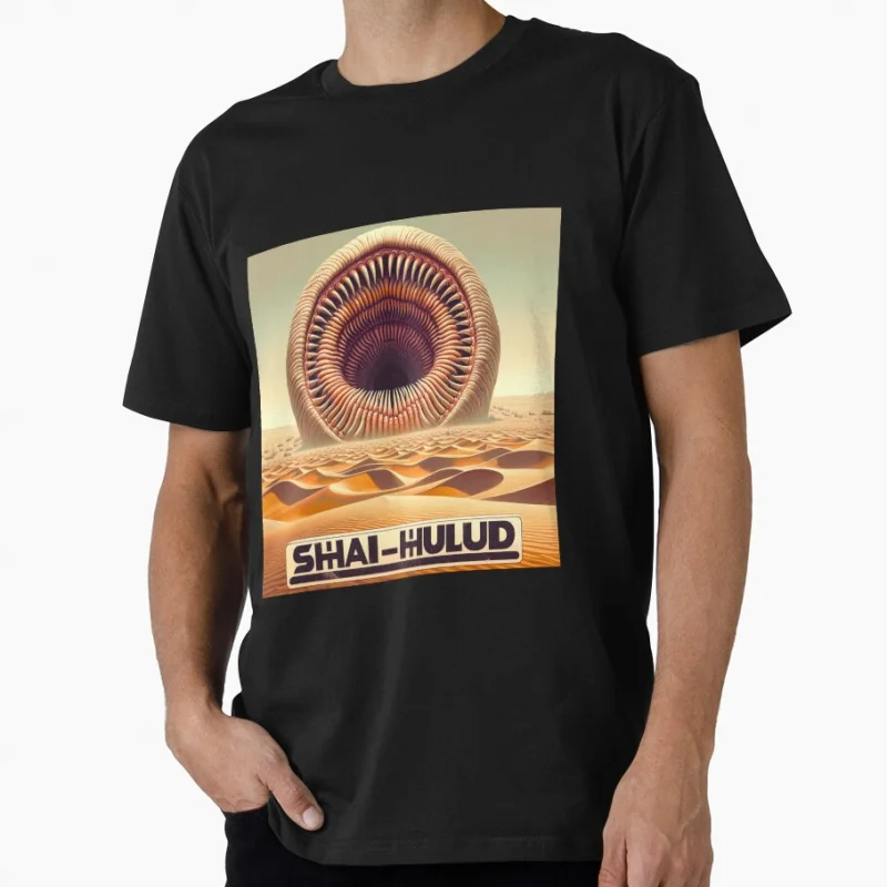 

Shai Hulud - Sandworm Dune 1103 Vintage Sci fi Gift T shirt for man Large size Tops Retro movie Graphic Print Clothes