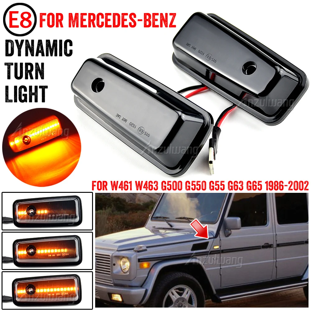 Dynamic Ambe LED Side Marker For Mercedes-Benz G-Class W463 W461 G500 G550 G55 G63 G65 Turn Signal Light,OEM Sidemarker Lamp